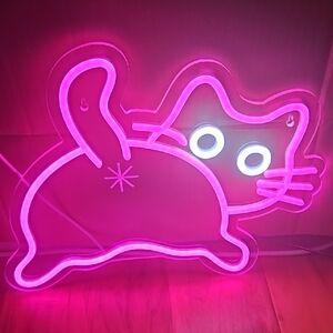 CAT BUTT! Pink Neon Light